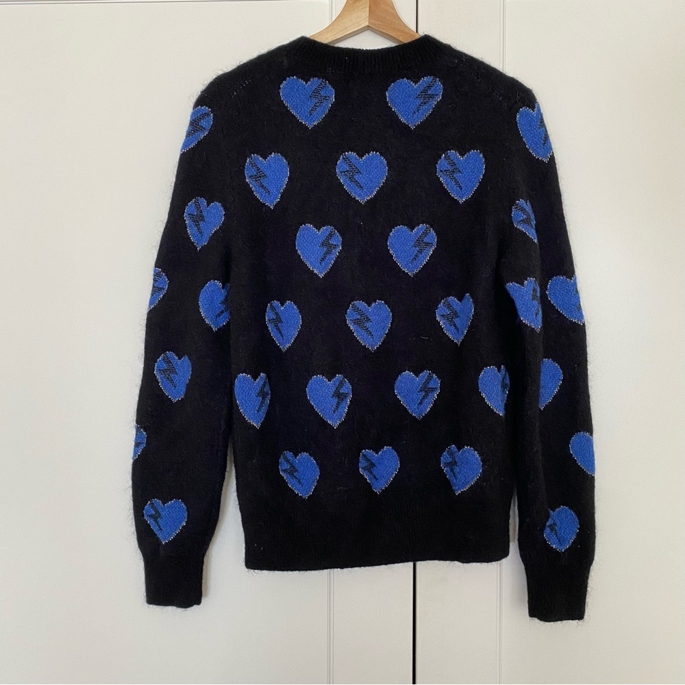 Saint Laurent Black Heart and Lightning Bolt Sweater - Picture 6 of 7